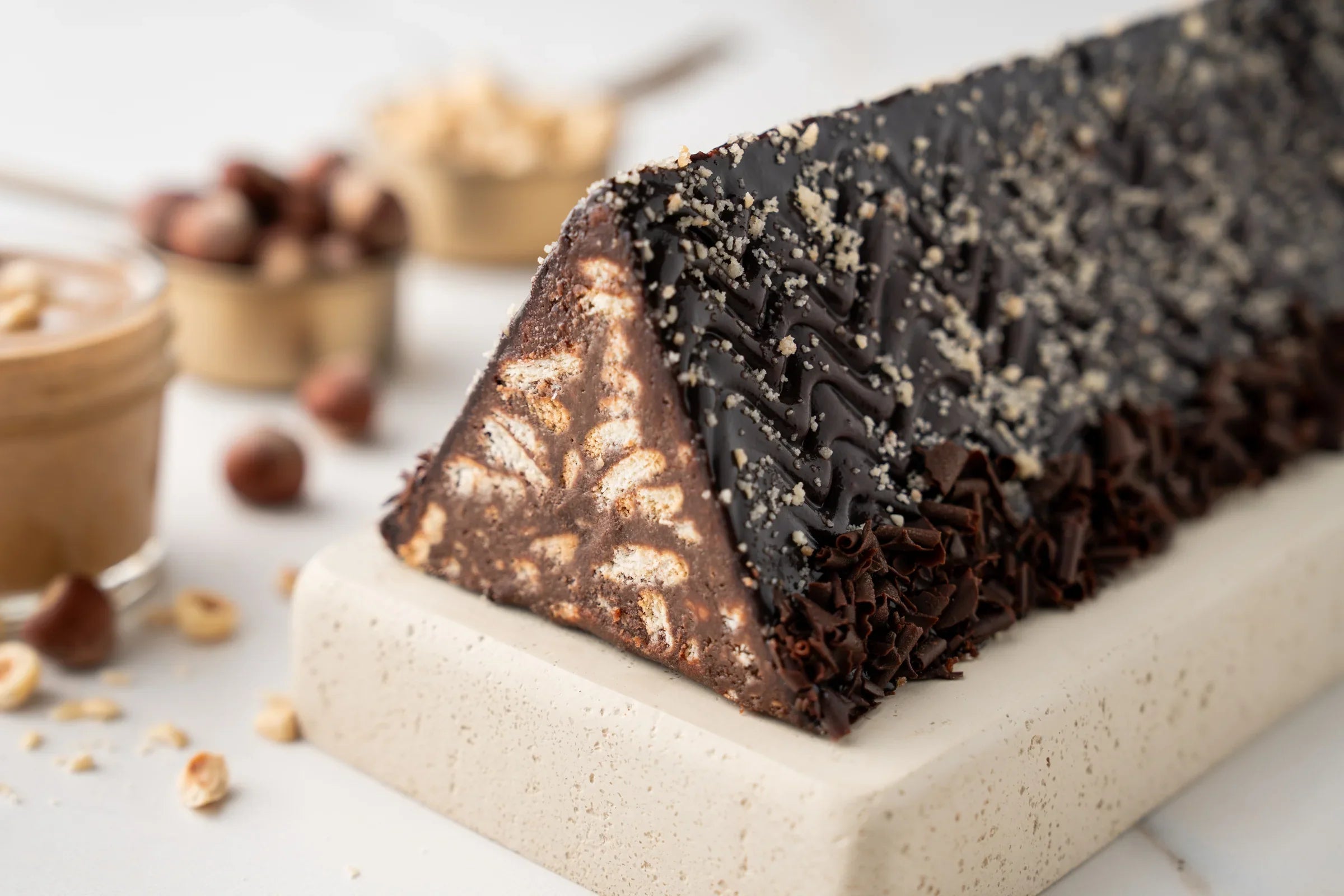 Hazelnut Cream Mosaic Cake